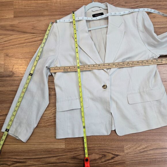 Quince Womens XL European Linen Structured Blazer Sand Jacket Clean Girl NWOT - Picture 13 of 13